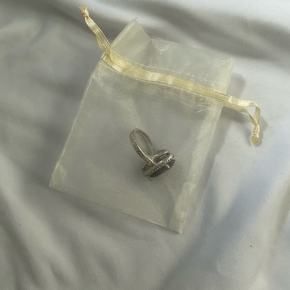 Silver Black Chunky Ring with Diamond Edges 🖤💍 - Picture 10 of 11